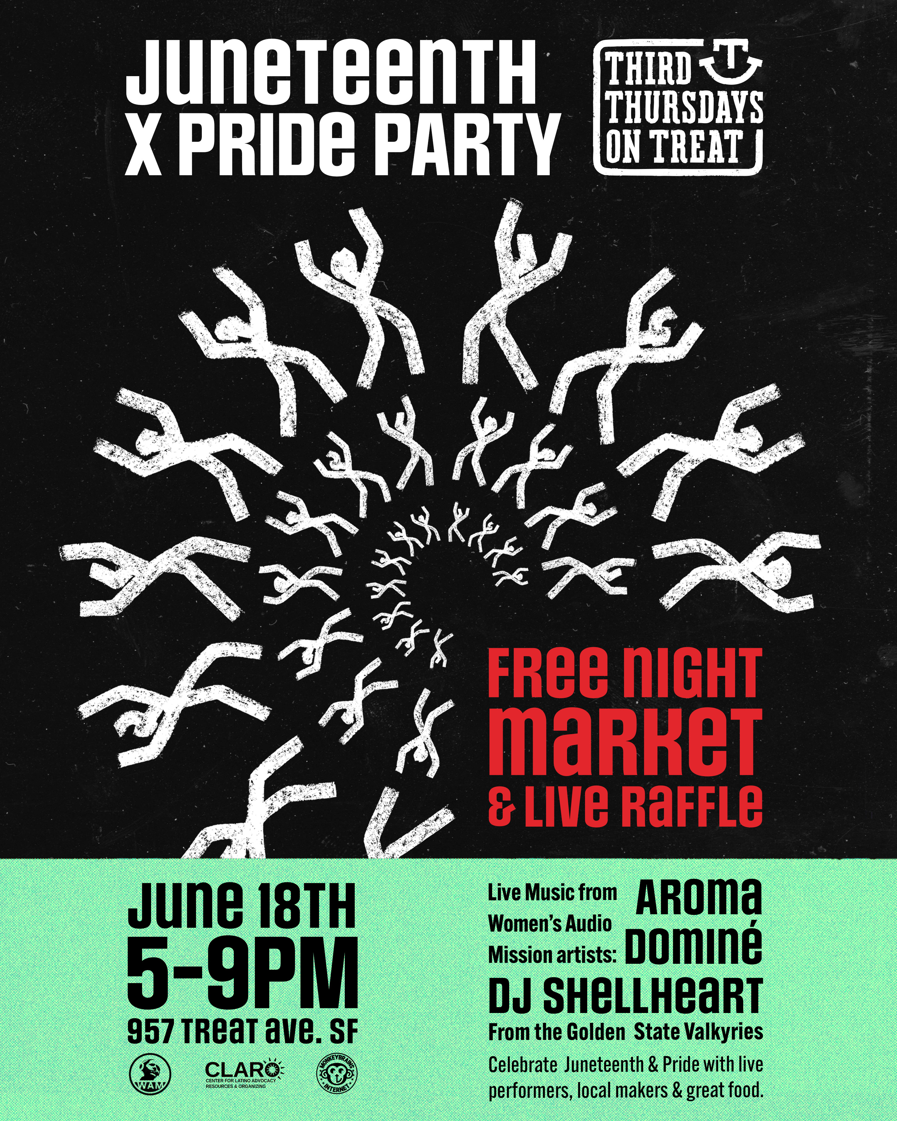THIRD THURSDAYS ON TREAT FREE NIGHT MARKET, LIVE RAFFLE, DJs, AND ACROBATS